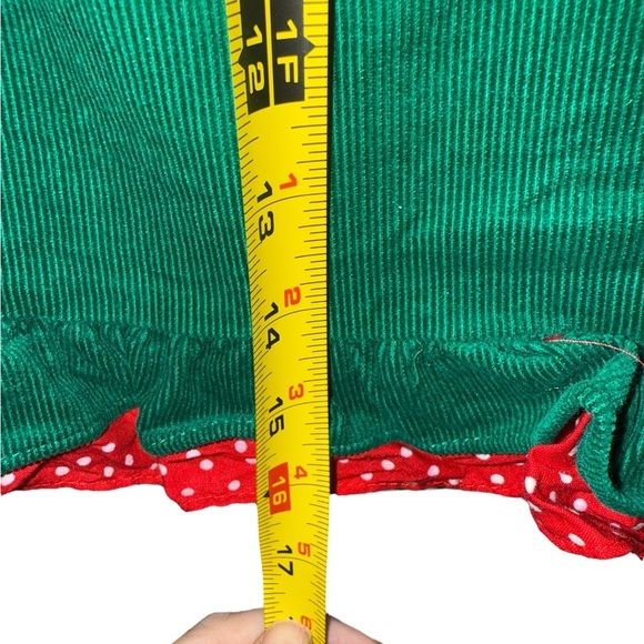 Rare Editions Christmas Reindeer Dress 24M Green Corduroy Holiday Outfit - Picture 9 of 9